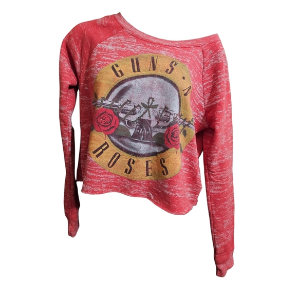 Bravado SM Guns 'n Roses Red Graphic Cropped Pullover Sweater - Picture 3 of 12